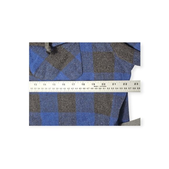 NWT Oli & Hali Oversized Plaid Hooded Button Down Shacket S Blue Gray Shirt Jack - Picture 5 of 8